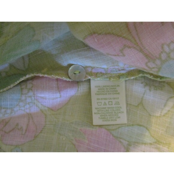 Sigrid Olsen Shirt 100% Linen Pastel Floral Summer Spring Top Womens Size L - Picture 8 of 8